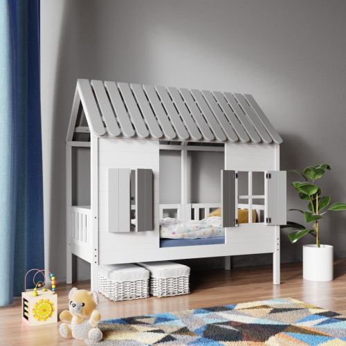 Børneseng DIZI HOUSE grå 80x160